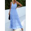 imagePRETTYGARDEN Womens 2026 Summer Maxi Dress Spaghetti Strap Sleeveless High Waist Beach Vacation Long SundressesLight Blue