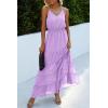 imagePRETTYGARDEN Womens 2026 Summer Maxi Dress Spaghetti Strap Sleeveless High Waist Beach Vacation Long SundressesLight Purple
