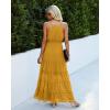 imagePRETTYGARDEN Womens 2026 Summer Maxi Dress Spaghetti Strap Sleeveless High Waist Beach Vacation Long SundressesYellow