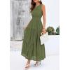 imagePRETTYGARDEN Womens 2026 Summer Maxi Dresses Sleeveless Sundresses V Neck Eyelet A Line Long Flowy Spring Wedding Guest DressArmy Green