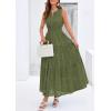 imagePRETTYGARDEN Womens 2026 Summer Maxi Dresses Sleeveless Sundresses V Neck Eyelet A Line Long Flowy Spring Wedding Guest DressArmy Green