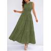 imagePRETTYGARDEN Womens 2026 Summer Maxi Dresses Sleeveless Sundresses V Neck Eyelet A Line Long Flowy Spring Wedding Guest DressArmy Green