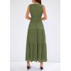 imagePRETTYGARDEN Womens 2026 Summer Maxi Dresses Sleeveless Sundresses V Neck Eyelet A Line Long Flowy Spring Wedding Guest DressArmy Green
