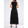imagePRETTYGARDEN Womens 2026 Summer Maxi Dresses Sleeveless Sundresses V Neck Eyelet A Line Long Flowy Spring Wedding Guest DressBlack