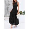 imagePRETTYGARDEN Womens 2026 Summer Maxi Dresses Sleeveless Sundresses V Neck Eyelet A Line Long Flowy Spring Wedding Guest DressBlack