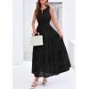 imagePRETTYGARDEN Womens 2026 Summer Maxi Dresses Sleeveless Sundresses V Neck Eyelet A Line Long Flowy Spring Wedding Guest DressBlack