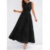 imagePRETTYGARDEN Womens 2026 Summer Maxi Dresses Sleeveless Sundresses V Neck Eyelet A Line Long Flowy Spring Wedding Guest DressBlack