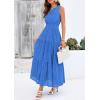 imagePRETTYGARDEN Womens 2026 Summer Maxi Dresses Sleeveless Sundresses V Neck Eyelet A Line Long Flowy Spring Wedding Guest DressBlue