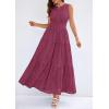 imagePRETTYGARDEN Womens 2026 Summer Maxi Dresses Sleeveless Sundresses V Neck Eyelet A Line Long Flowy Spring Wedding Guest DressBurgundy