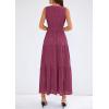 imagePRETTYGARDEN Womens 2026 Summer Maxi Dresses Sleeveless Sundresses V Neck Eyelet A Line Long Flowy Spring Wedding Guest DressBurgundy
