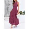 imagePRETTYGARDEN Womens 2026 Summer Maxi Dresses Sleeveless Sundresses V Neck Eyelet A Line Long Flowy Spring Wedding Guest DressBurgundy