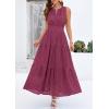 imagePRETTYGARDEN Womens 2026 Summer Maxi Dresses Sleeveless Sundresses V Neck Eyelet A Line Long Flowy Spring Wedding Guest DressBurgundy
