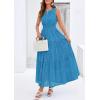 imagePRETTYGARDEN Womens 2026 Summer Maxi Dresses Sleeveless Sundresses V Neck Eyelet A Line Long Flowy Spring Wedding Guest DressLake Blue
