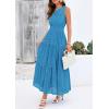 imagePRETTYGARDEN Womens 2026 Summer Maxi Dresses Sleeveless Sundresses V Neck Eyelet A Line Long Flowy Spring Wedding Guest DressLake Blue