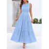 imagePRETTYGARDEN Womens 2026 Summer Maxi Dresses Sleeveless Sundresses V Neck Eyelet A Line Long Flowy Spring Wedding Guest DressLight Blue