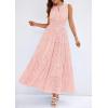 imagePRETTYGARDEN Womens 2026 Summer Maxi Dresses Sleeveless Sundresses V Neck Eyelet A Line Long Flowy Spring Wedding Guest DressPink