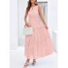 imagePRETTYGARDEN Womens 2026 Summer Maxi Dresses Sleeveless Sundresses V Neck Eyelet A Line Long Flowy Spring Wedding Guest DressPink