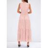 imagePRETTYGARDEN Womens 2026 Summer Maxi Dresses Sleeveless Sundresses V Neck Eyelet A Line Long Flowy Spring Wedding Guest DressPink