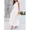 imagePRETTYGARDEN Womens 2026 Summer Maxi Dresses Sleeveless Sundresses V Neck Eyelet A Line Long Flowy Spring Wedding Guest DressWhite
