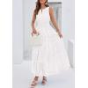 imagePRETTYGARDEN Womens 2026 Summer Maxi Dresses Sleeveless Sundresses V Neck Eyelet A Line Long Flowy Spring Wedding Guest DressWhite