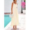 imagePRETTYGARDEN Womens 2026 Summer Spaghetti Strap Maxi Dresses Plaid Square Neck A Line Casual Beach Vacation Long SundressBeige