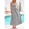 imagePRETTYGARDEN Womens 2026 Summer Spaghetti Strap Maxi Dresses Plaid Square Neck A Line Casual Beach Vacation Long SundressBlack