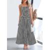 imagePRETTYGARDEN Womens 2026 Summer Spaghetti Strap Maxi Dresses Plaid Square Neck A Line Casual Beach Vacation Long SundressBlack