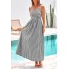 imagePRETTYGARDEN Womens 2026 Summer Spaghetti Strap Maxi Dresses Plaid Square Neck A Line Casual Beach Vacation Long SundressBlack