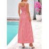 imagePRETTYGARDEN Womens 2026 Summer Spaghetti Strap Maxi Dresses Plaid Square Neck A Line Casual Beach Vacation Long SundressBrilliant Red
