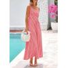 imagePRETTYGARDEN Womens 2026 Summer Spaghetti Strap Maxi Dresses Plaid Square Neck A Line Casual Beach Vacation Long SundressBrilliant Red