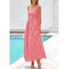 imagePRETTYGARDEN Womens 2026 Summer Spaghetti Strap Maxi Dresses Plaid Square Neck A Line Casual Beach Vacation Long SundressBrilliant Red