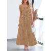 imagePRETTYGARDEN Womens 2026 Summer Spaghetti Strap Maxi Dresses Plaid Square Neck A Line Casual Beach Vacation Long SundressCoffee