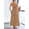 imagePRETTYGARDEN Womens 2026 Summer Spaghetti Strap Maxi Dresses Plaid Square Neck A Line Casual Beach Vacation Long SundressCoffee