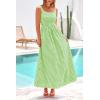 imagePRETTYGARDEN Womens 2026 Summer Spaghetti Strap Maxi Dresses Plaid Square Neck A Line Casual Beach Vacation Long SundressGreen