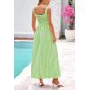 imagePRETTYGARDEN Womens 2026 Summer Spaghetti Strap Maxi Dresses Plaid Square Neck A Line Casual Beach Vacation Long SundressGreen