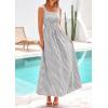 imagePRETTYGARDEN Womens 2026 Summer Spaghetti Strap Maxi Dresses Plaid Square Neck A Line Casual Beach Vacation Long SundressGrey