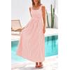 imagePRETTYGARDEN Womens 2026 Summer Spaghetti Strap Maxi Dresses Plaid Square Neck A Line Casual Beach Vacation Long SundressPink