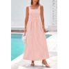 imagePRETTYGARDEN Womens 2026 Summer Spaghetti Strap Maxi Dresses Plaid Square Neck A Line Casual Beach Vacation Long SundressPink