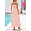 imagePRETTYGARDEN Womens 2026 Summer Spaghetti Strap Maxi Dresses Plaid Square Neck A Line Casual Beach Vacation Long SundressPink