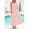 imagePRETTYGARDEN Womens 2026 Summer Spaghetti Strap Maxi Dresses Plaid Square Neck A Line Casual Beach Vacation Long SundressPink