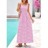 imagePRETTYGARDEN Womens 2026 Summer Spaghetti Strap Maxi Dresses Plaid Square Neck A Line Casual Beach Vacation Long SundressPink Purple