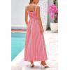 imagePRETTYGARDEN Womens 2026 Summer Spaghetti Strap Maxi Dresses Plaid Square Neck A Line Casual Beach Vacation Long SundressRed