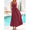 imagePRETTYGARDEN Womens 2026 Summer Spaghetti Strap Maxi Dresses Plaid Square Neck A Line Casual Beach Vacation Long SundressRed Black