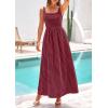 imagePRETTYGARDEN Womens 2026 Summer Spaghetti Strap Maxi Dresses Plaid Square Neck A Line Casual Beach Vacation Long SundressRed Black