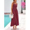 imagePRETTYGARDEN Womens 2026 Summer Spaghetti Strap Maxi Dresses Plaid Square Neck A Line Casual Beach Vacation Long SundressRed Black