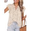imagePRETTYGARDEN Womens Boho Flutter Sleeve Blouses Floral Print V Neck Summer Tops Casual Dressy Work Shirts Spring ClothesApricot Red Flower