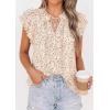 imagePRETTYGARDEN Womens Boho Flutter Sleeve Blouses Floral Print V Neck Summer Tops Casual Dressy Work Shirts Spring ClothesApricot Red Flower