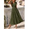 imagePRETTYGARDEN Womens Boho Maxi Dresses 2026 Summer Floral Lace Eyelet V Neck Spring Wedding Guest Dress Beach Vacation ClothesArmy Green