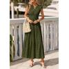imagePRETTYGARDEN Womens Boho Maxi Dresses 2026 Summer Floral Lace Eyelet V Neck Spring Wedding Guest Dress Beach Vacation ClothesArmy Green