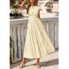 imagePRETTYGARDEN Womens Boho Maxi Dresses 2026 Summer Floral Lace Eyelet V Neck Spring Wedding Guest Dress Beach Vacation ClothesBeige